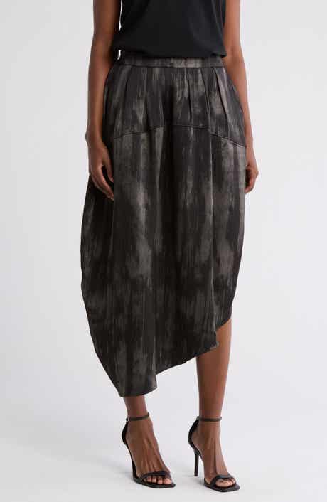 PATRIZIA LUCA Asymmetric Hem Midi Skirt
