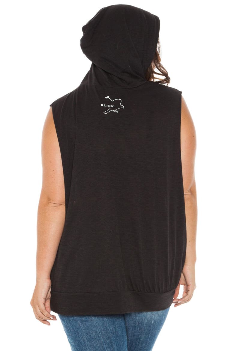 Sleeveless Graphic Pullover Hoodie, Alternate, color, BEYOUTIFUL BLACK