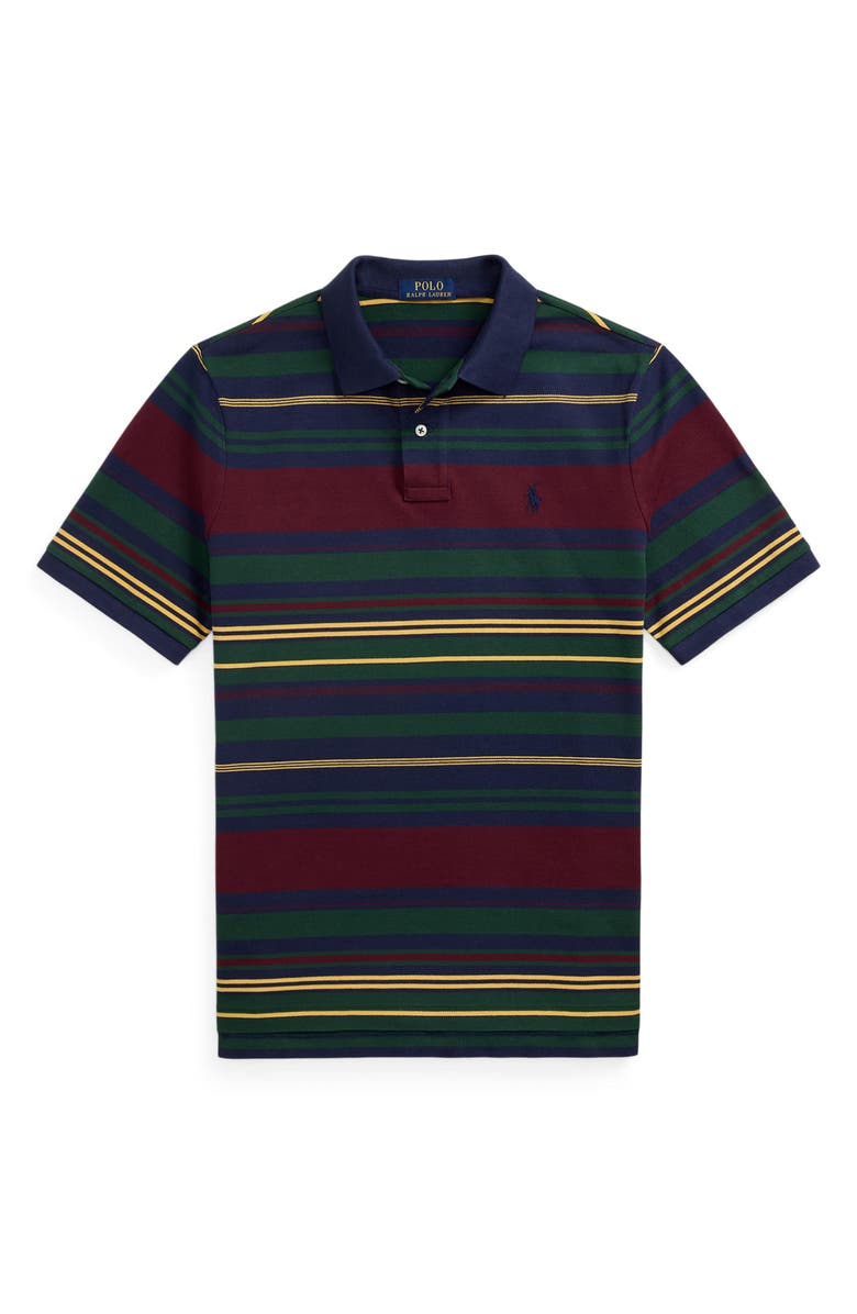 Polo Ralph Lauren Classic Fit Stripe Cotton Piqué Polo, Alternate, color, Classic Wine Multi