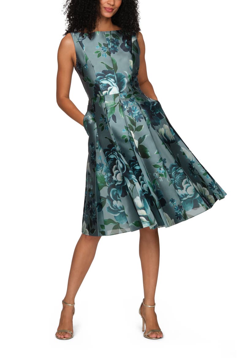 Anastasia Fit & Flare Sleeveless Cocktail Dress, Alternate, color, ICEBERG