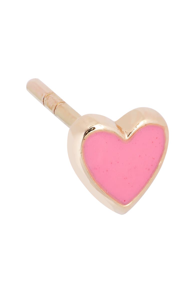Enamel Heart Stud Earrings, Alternate, color, PINK