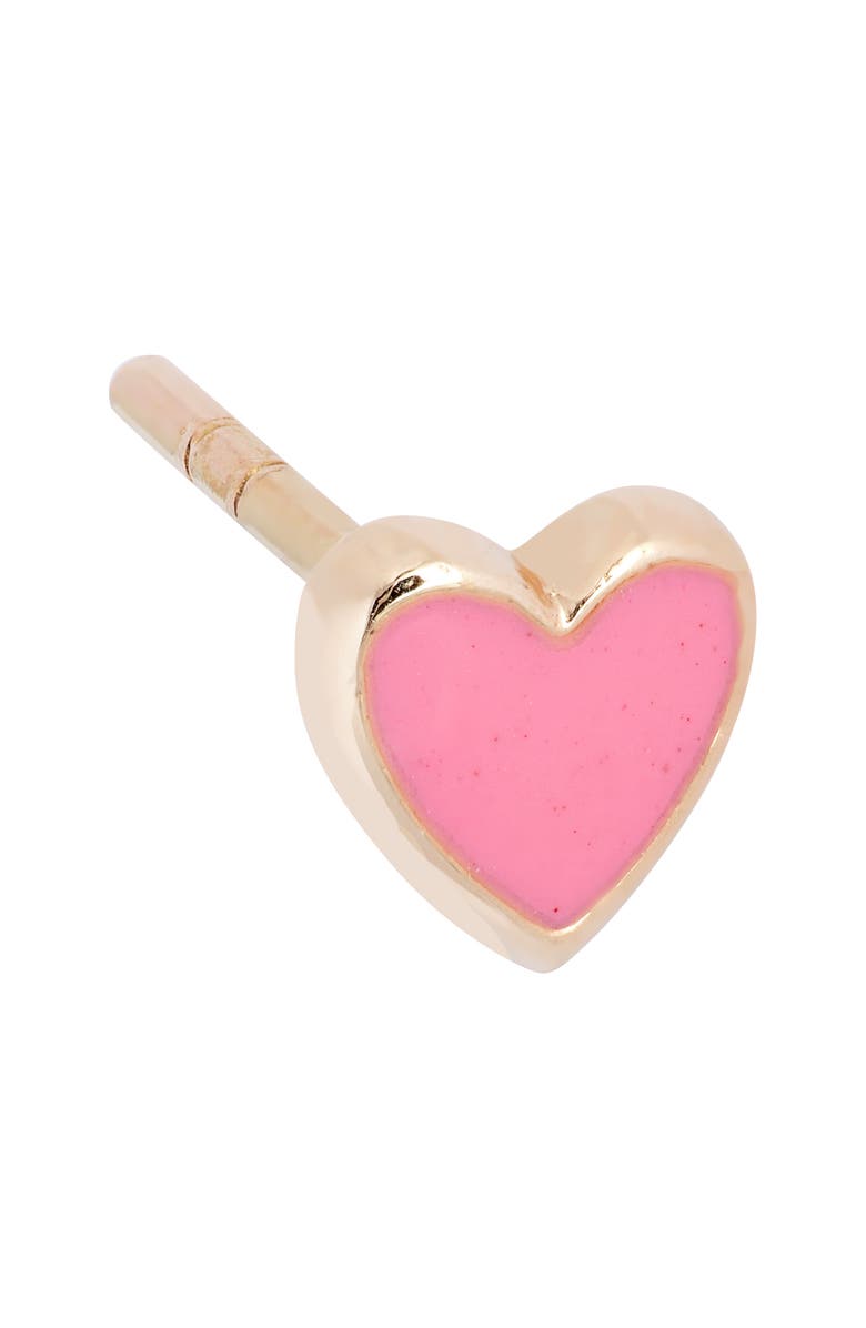 Anzie Enamel Heart Stud Earrings, Alternate, color, Pink