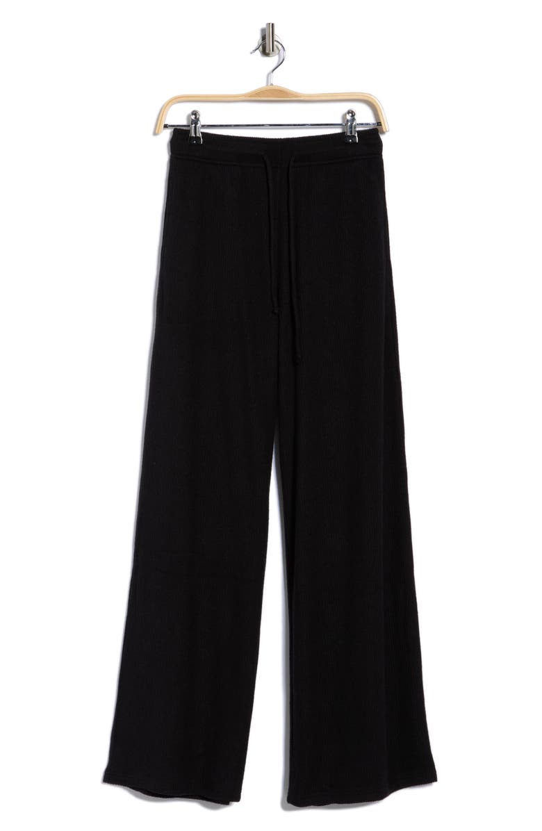 X by Gottex Rib Wide Leg Pants, Alternate, color, Black