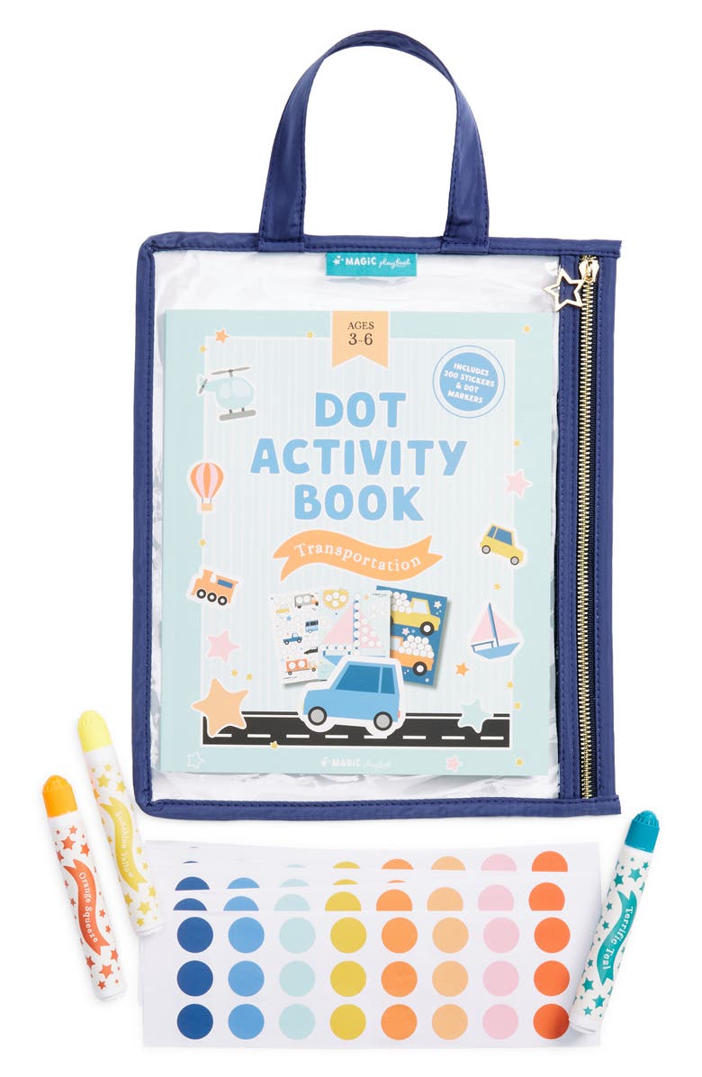 Magic Playbook Transportation Dot Activity Playset, Main, color, Blue
