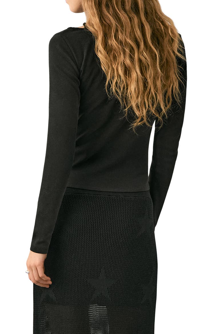 Semisheer Knit Top, Alternate, color, BLACK