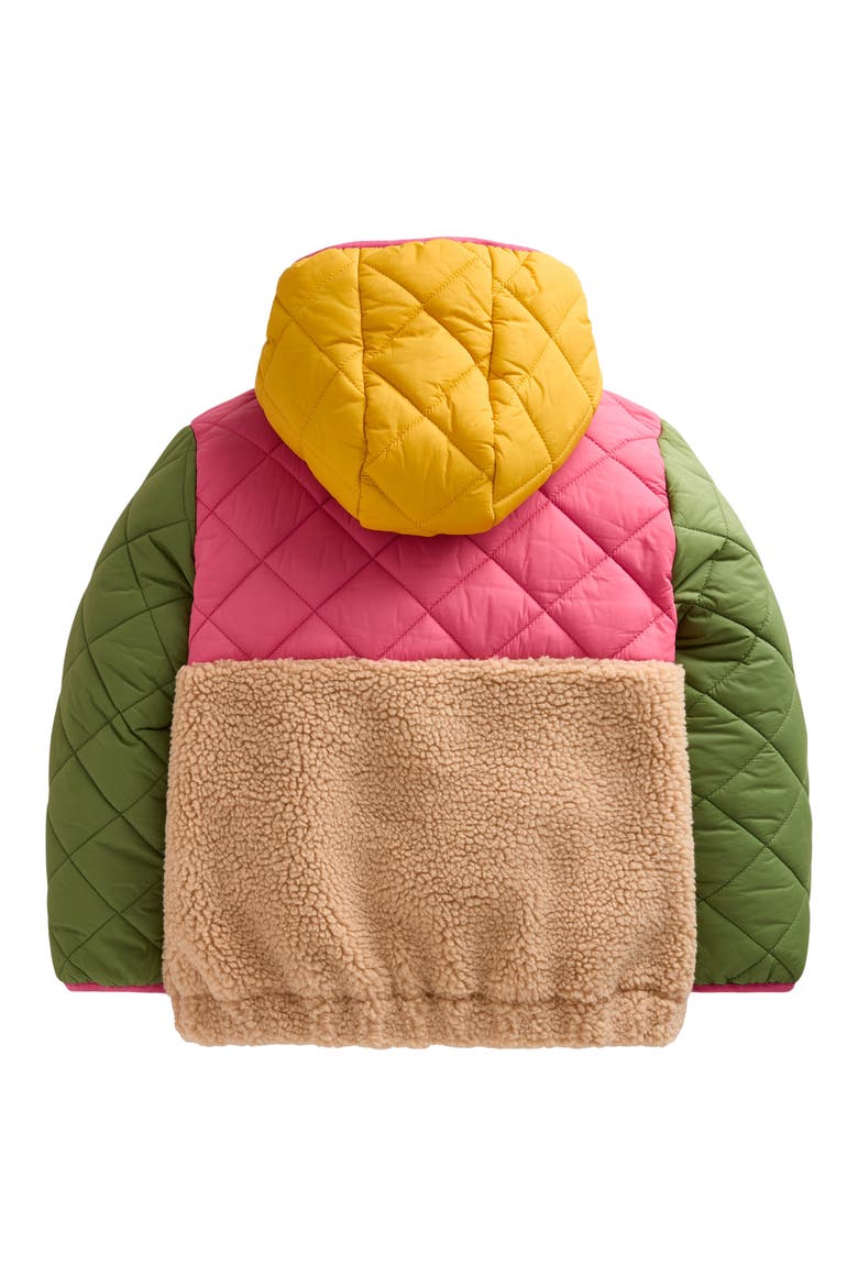 Kids' Mixed Media Hooded Jacket, Alternate, color, PINK MULTI COLOURBLOCK