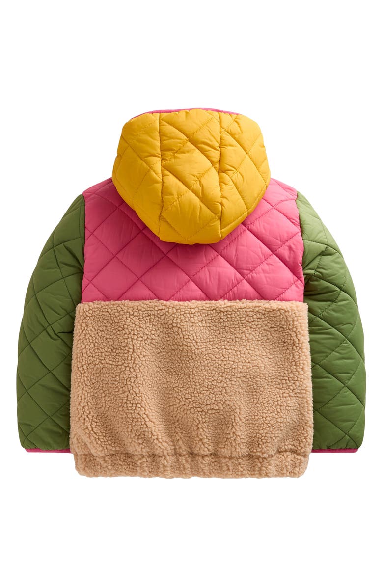 Mini Boden Kids' Mixed Media Hooded Jacket, Alternate, color, 