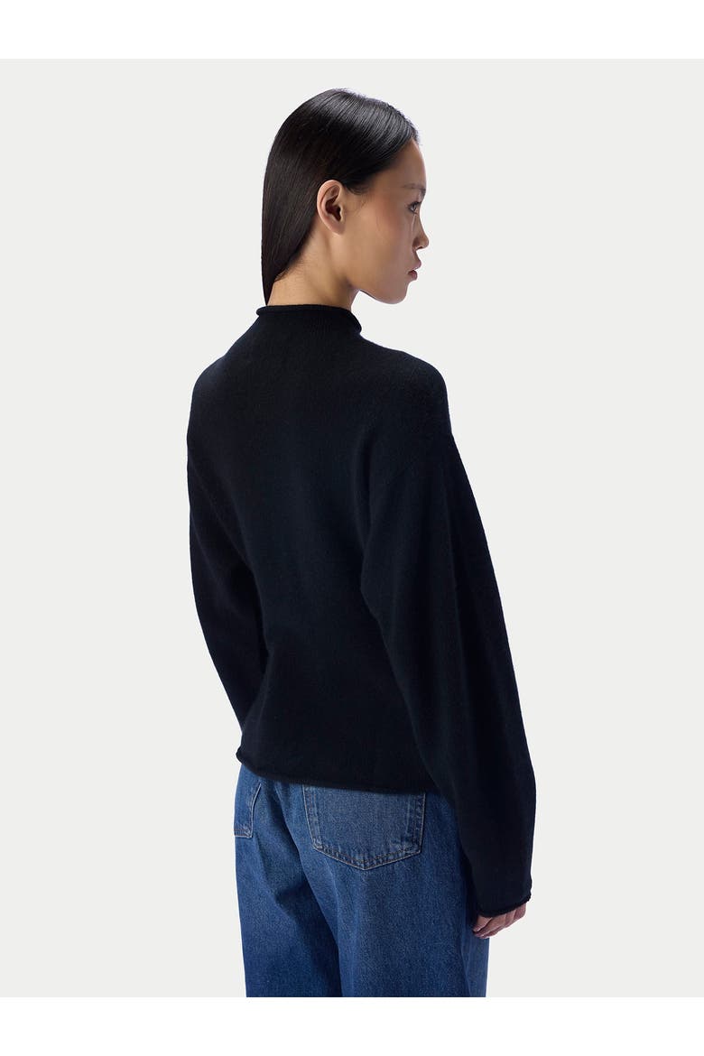 Cashmere High-neck Buttoned Cardigan, Alternate, color, black