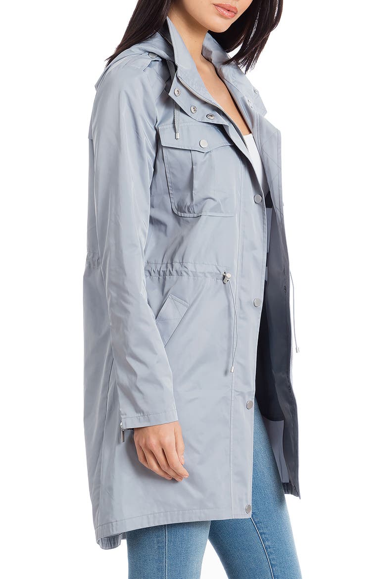 Badgley Mischka Water Repellent Anorak with Stowaway Hood, Alternate, color, MINERAL