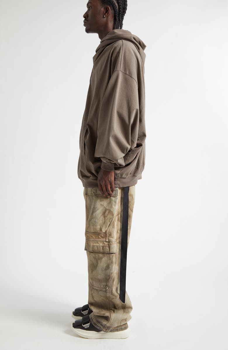 Rick Owens DRKSHDW Mountain Hun Zip Hoodie, Alternate, color, Dust