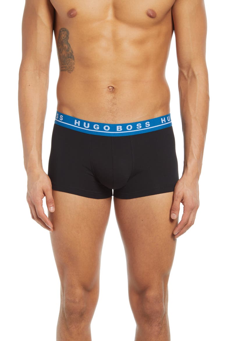 HUGO Assorted 3-Pack Stretch Cotton Trunks, Alternate, color, BLACK MULTI
