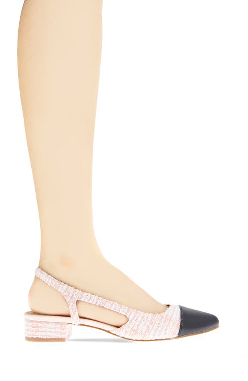 Bcbgeneration Bcbg Tillie Slingback Cap Toe Pump In Pink-black Boucle