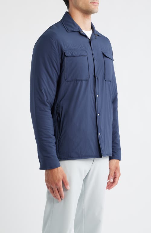 Johnnie-o Denzel Featherweight Nylon Snap-up Shirt Jacket In Blue
