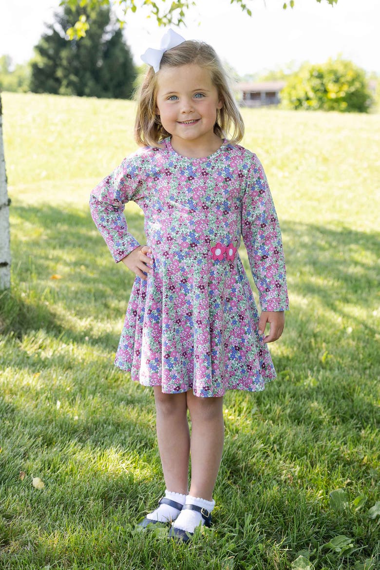 Floral Knit Dress with Flowers, Alternate, color, Ivory, Pink & Multi Floral