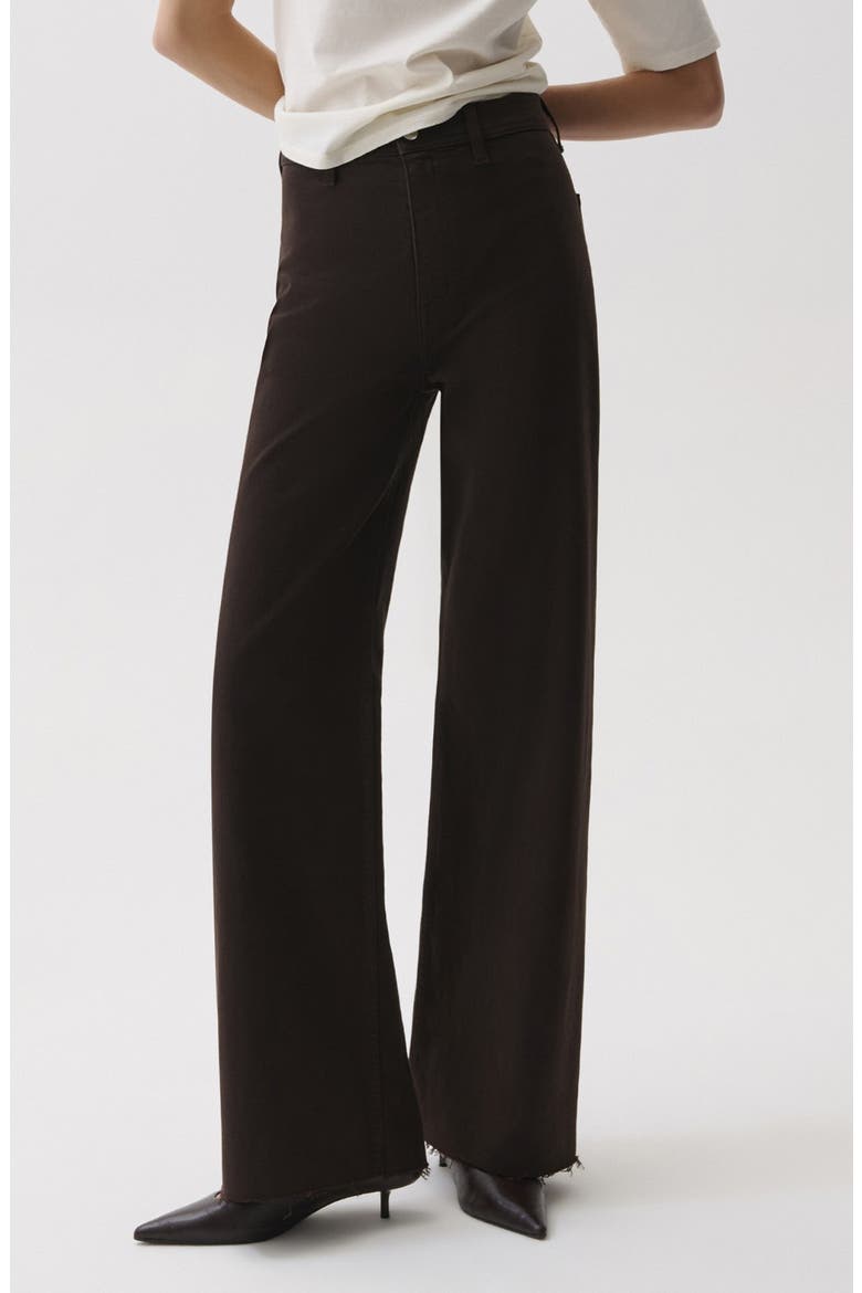 Penny High Waist Wide Leg Petite Jeans, Main, color, MOCHA
