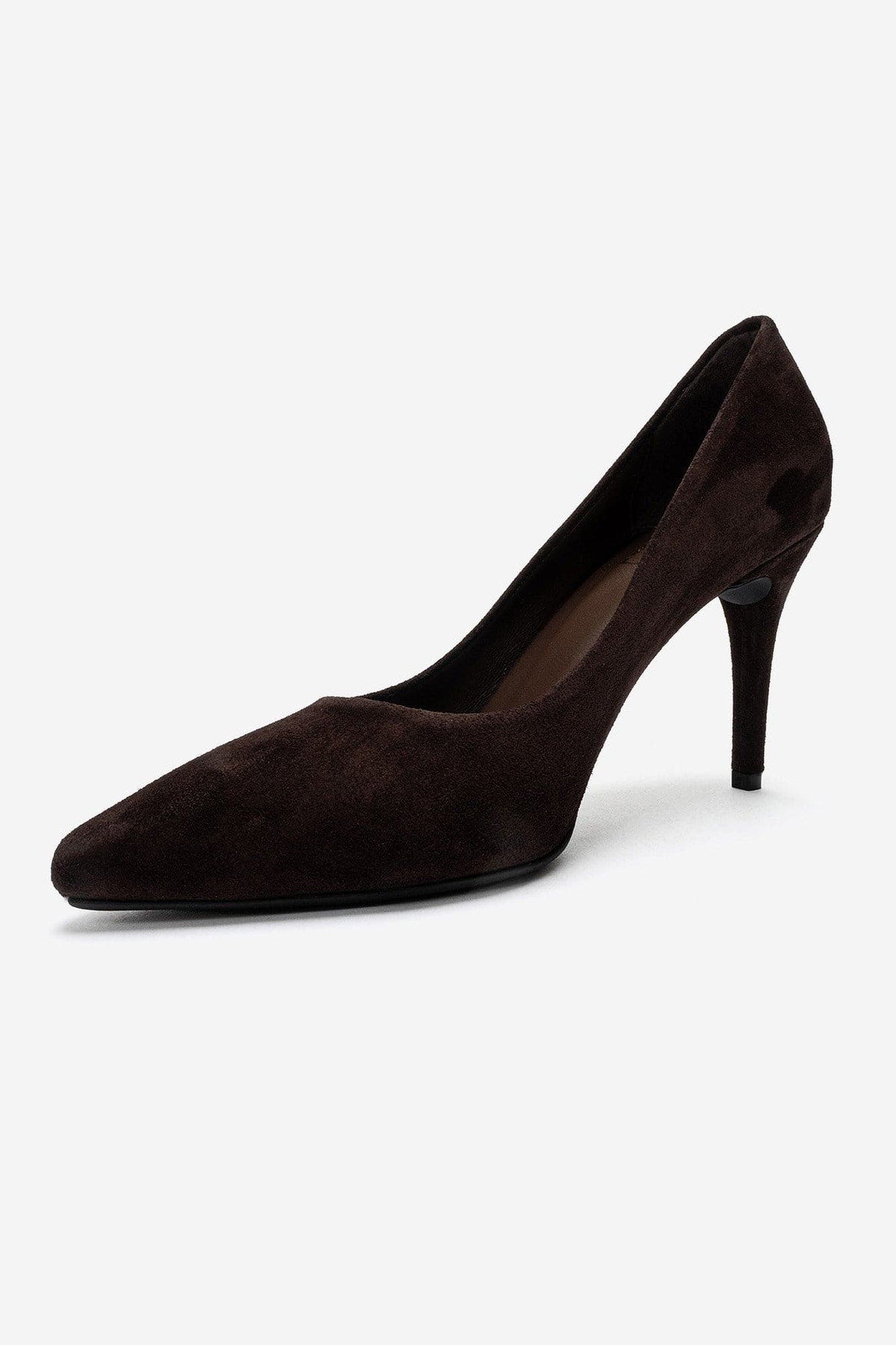 Moriel Leather Stiletto Pump, Alternate, color, Brown Suede