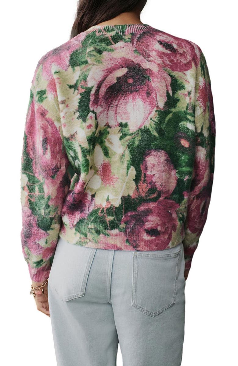 NEXT Floral Print Crewneck Sweater, Alternate, color, Pink