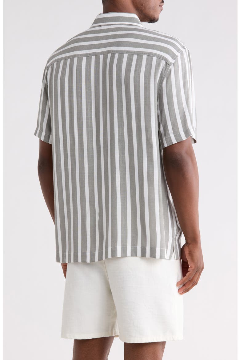 Stripe Short Sleeve Button-Up Shirt, Alternate, color, WHITE