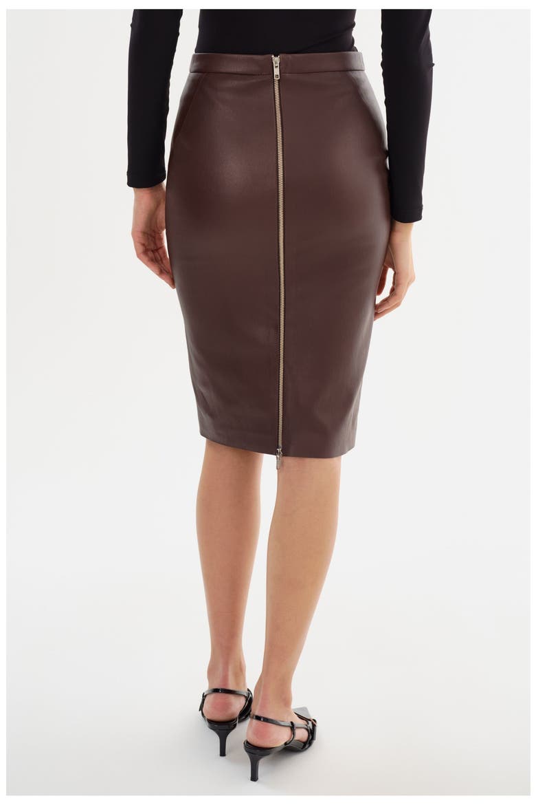 Avana | Leather Pencil Skirt, Alternate, color, Mahogany