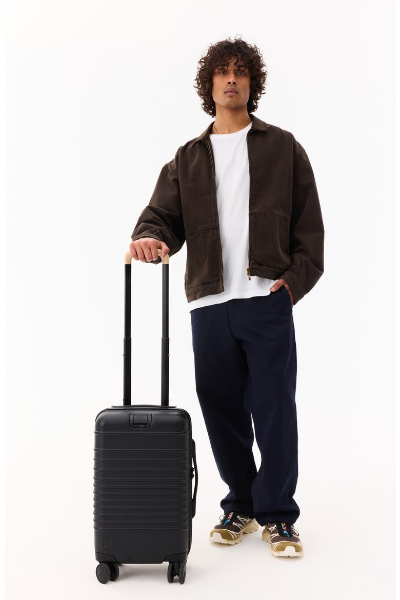 The Small International Carry-On Roller Suitcase, Alternate, color, BLACK