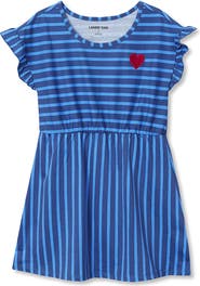 Lands' End Girls Plus Short Sleeve Gathered Waist Tunic Top