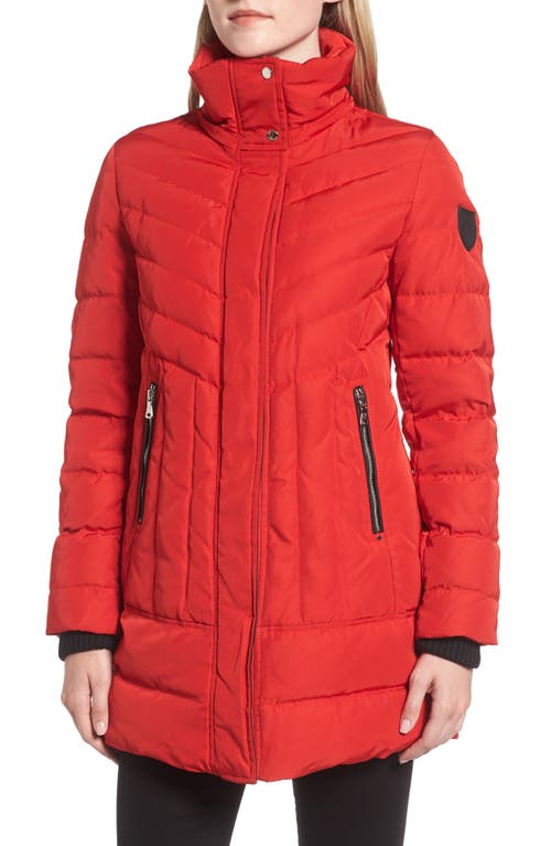 VINCE CAMUTO VINCE CAMUTO DOWN PARKA WITH DETACHABLE HOOD & FAUX FUR TRIM 