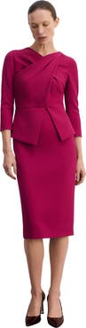 The Fold Alina Peplum Midi Dress