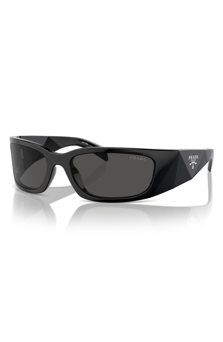 Prada 60mm Symbole Butterfly Sunglasses, Alternate, color, Black