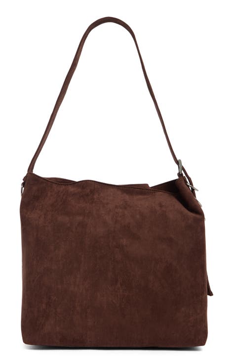 Faux Suede Shoulder Bag
