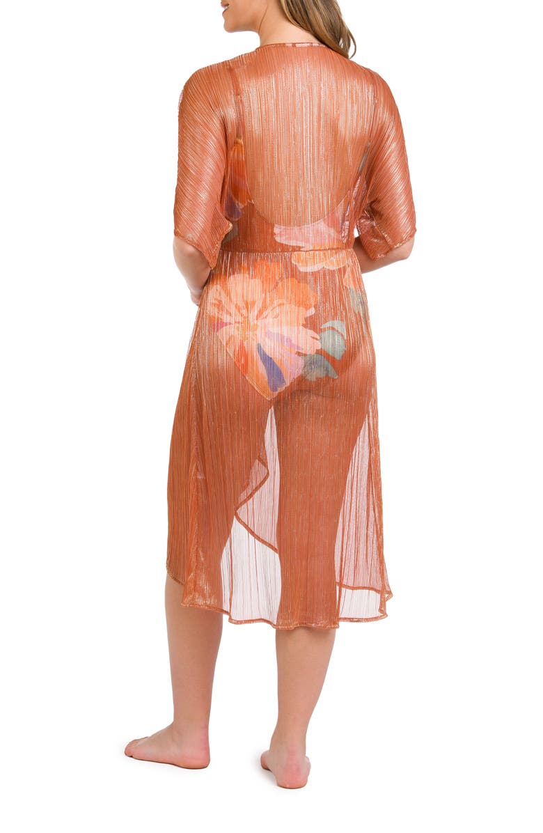 La Blanca Golden Hour Twist Front Cover-Up Dress, Alternate, color, Copper