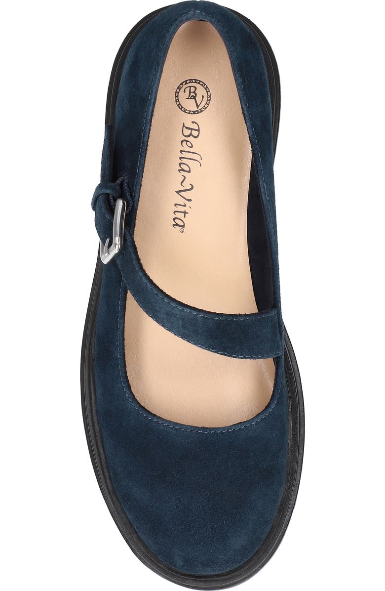 Bella Vita Britt Mary Jane Loafer, Alternate, color, Navy Kidsuede Leather