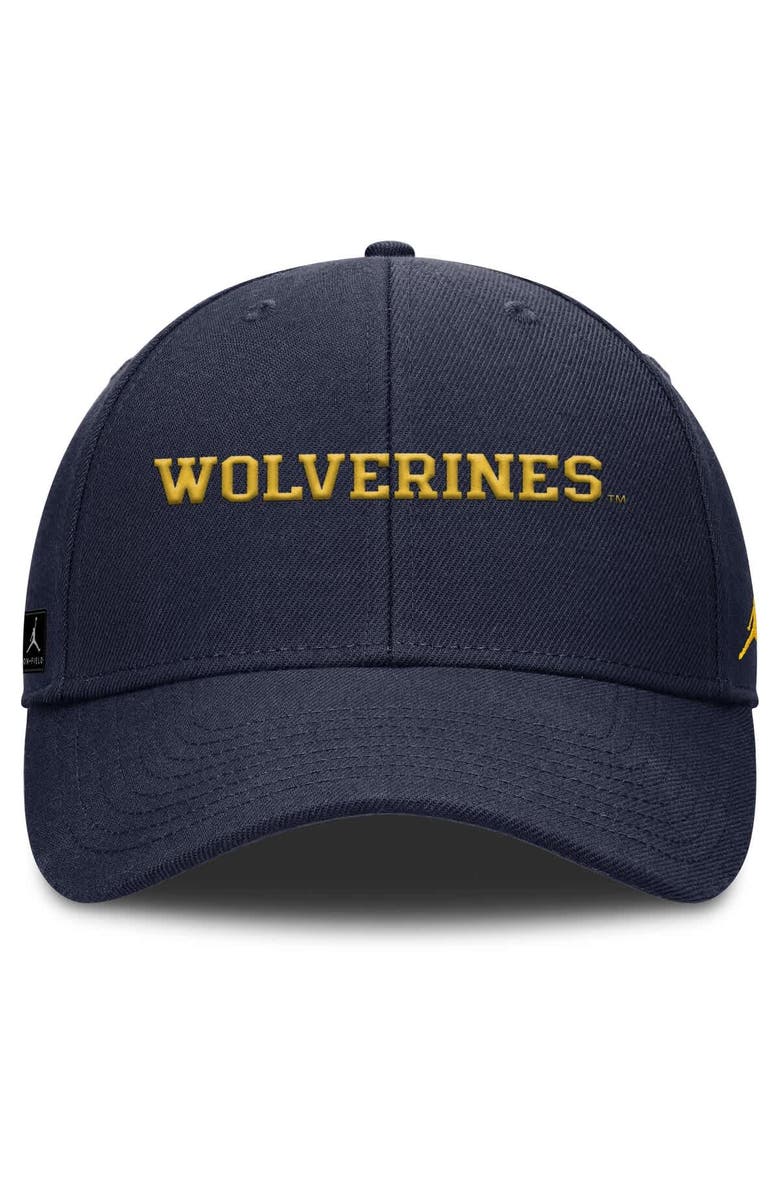 Jordan Brand Men's Jordan Brand Navy Michigan Wolverines 2025 On-Field Rise Performance Adjustable Hat, Alternate, color, Navy