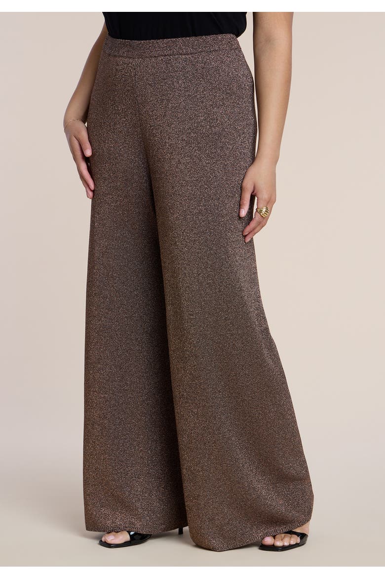 Semi Sheer Shimmer Sweater Pant, Alternate, color, BURNISHED GOLD