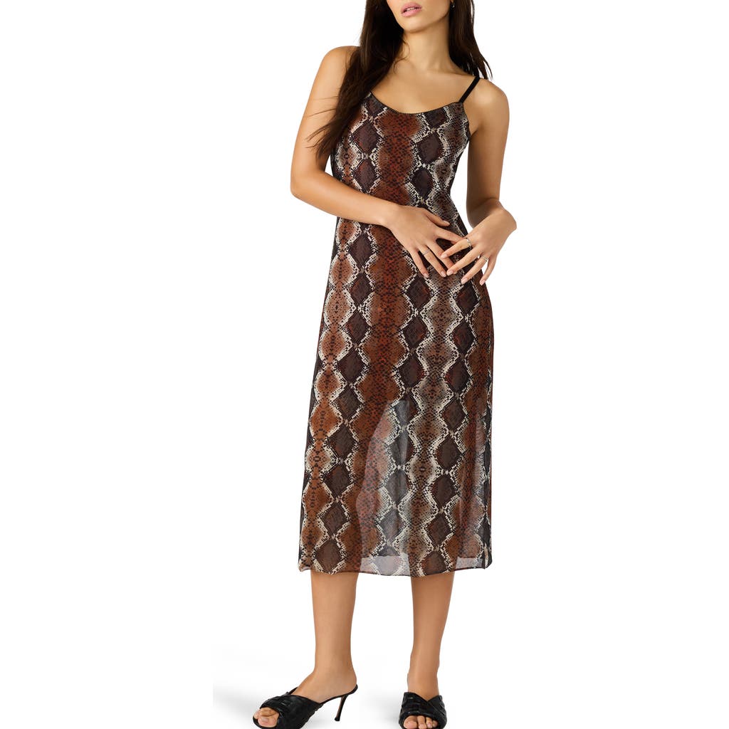 Steve Madden Scarlet Print Slipdress In Brown