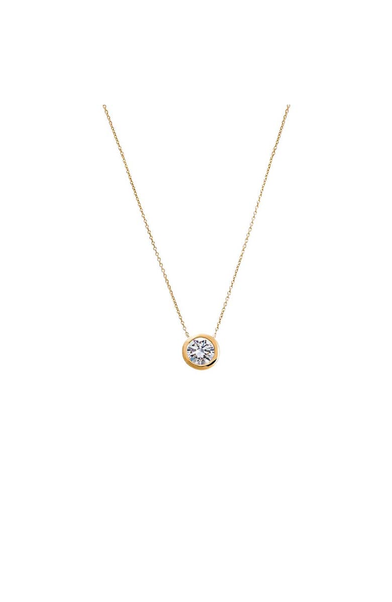 BY ADINA EDEN Lab Grown Diamond Solitaire Bezel Necklace 14K, Main, color, 14K Gold - 2 Carat