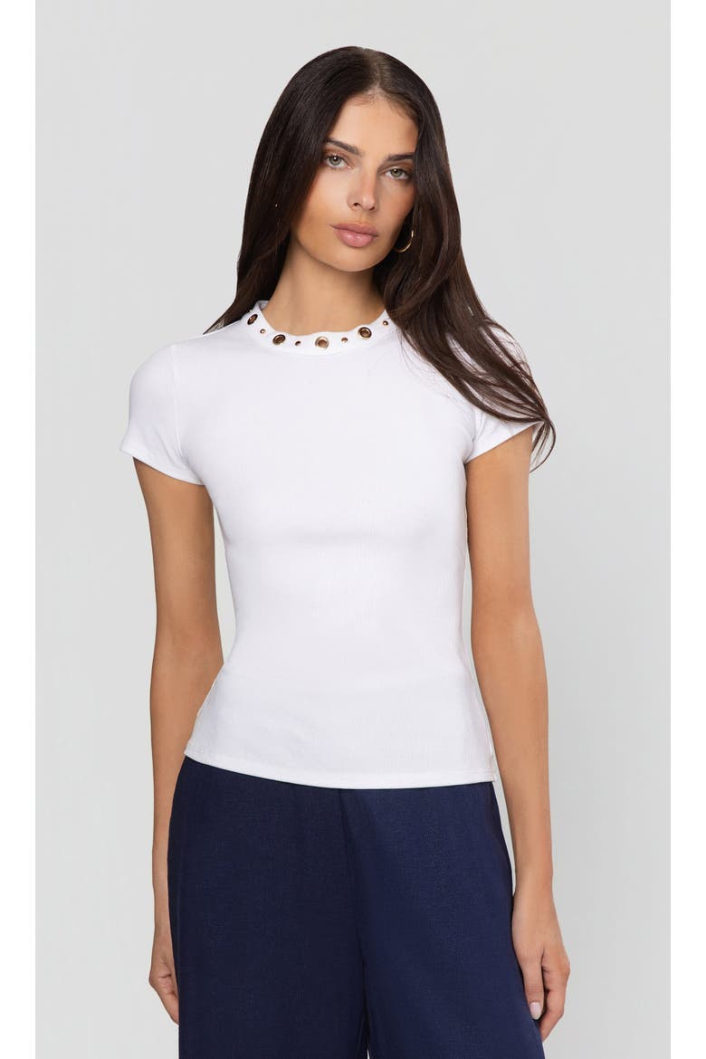 Tate Grommet Top, Main, color, White