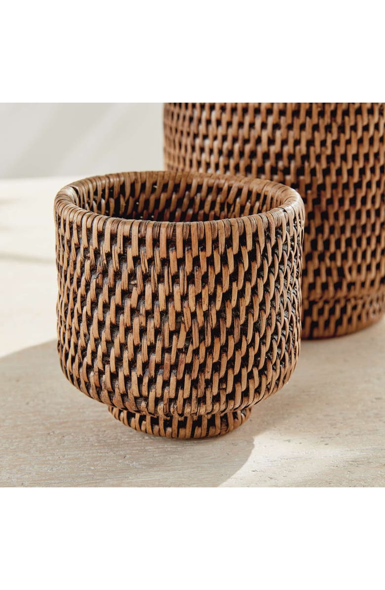 Napa Home & Garden BURMA RATTAN CACHEPOTS SMALL, SET OF 2, Alternate, color, Brown