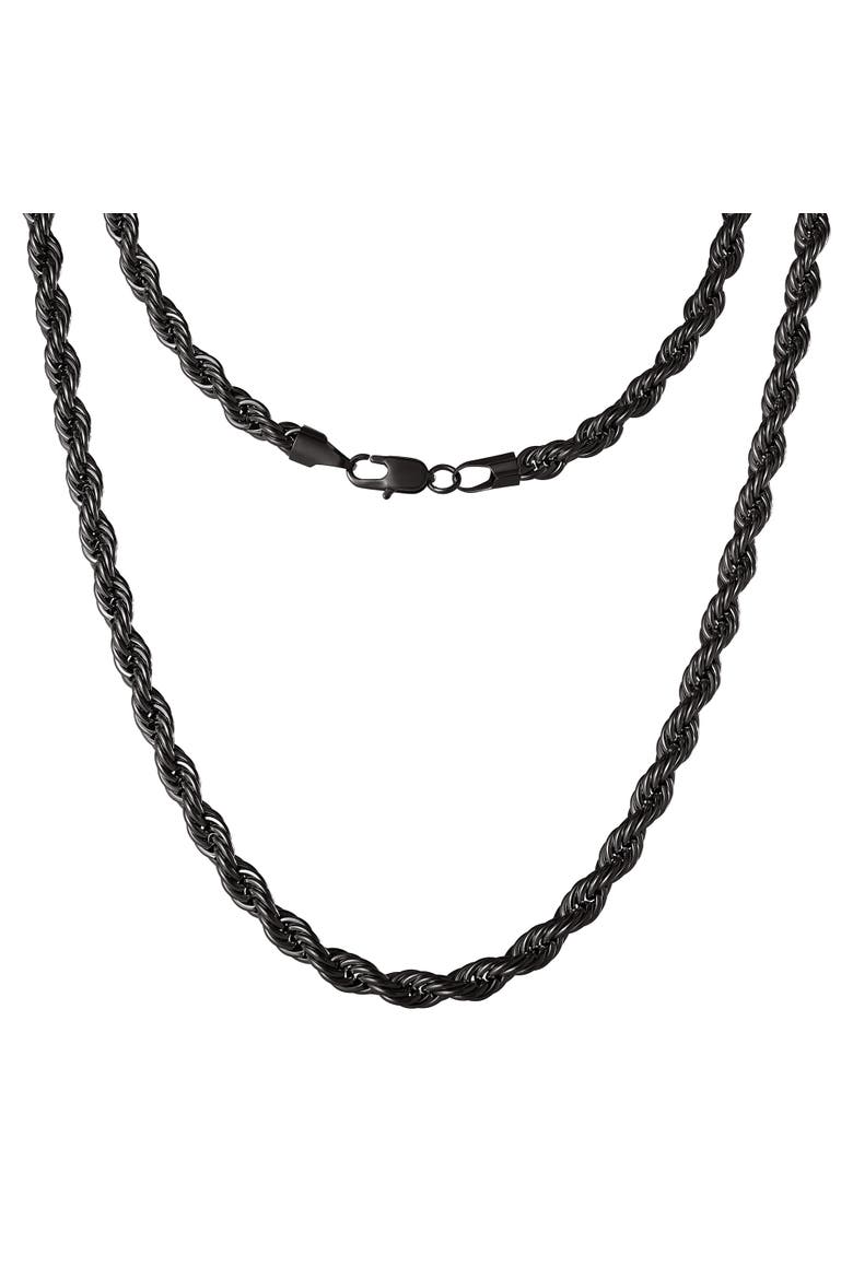 Black Twisted Rope Chain Necklace - 24'' Chain, Main, color, Black