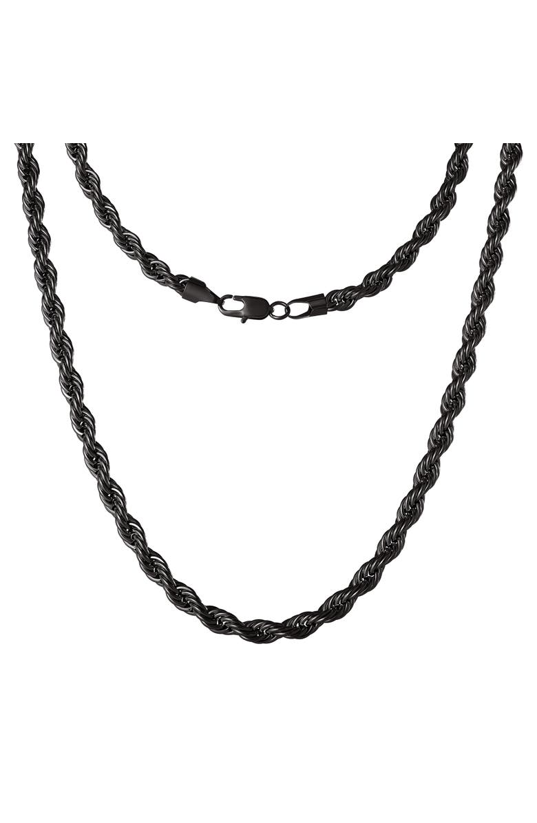 Lucky Brand Black Twisted Rope Chain Necklace - 24'' Chain, Main, color, Black