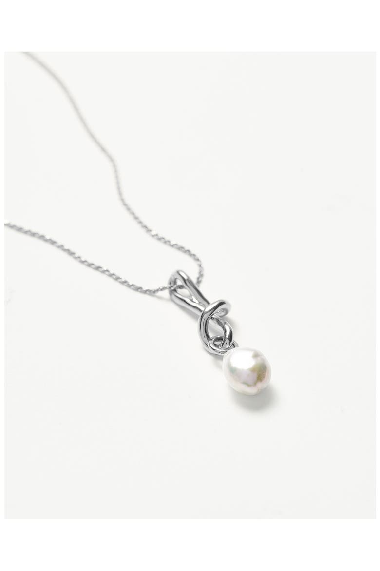 Molten Baroque Pearl Pendant Necklace, Alternate, color, SILVER