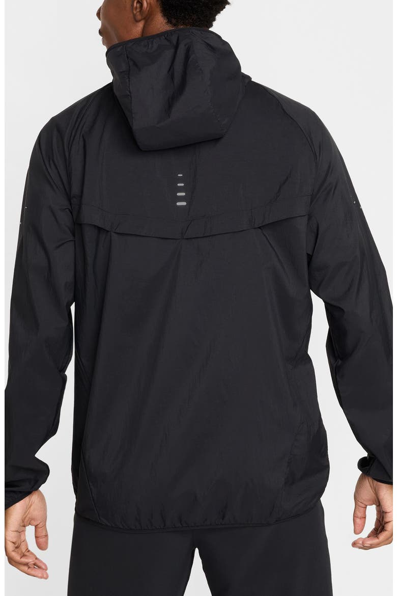 Stride Dri-FIT UV Hooded Running Jacket, Alternate, color, 010 BLACK/REFSIL