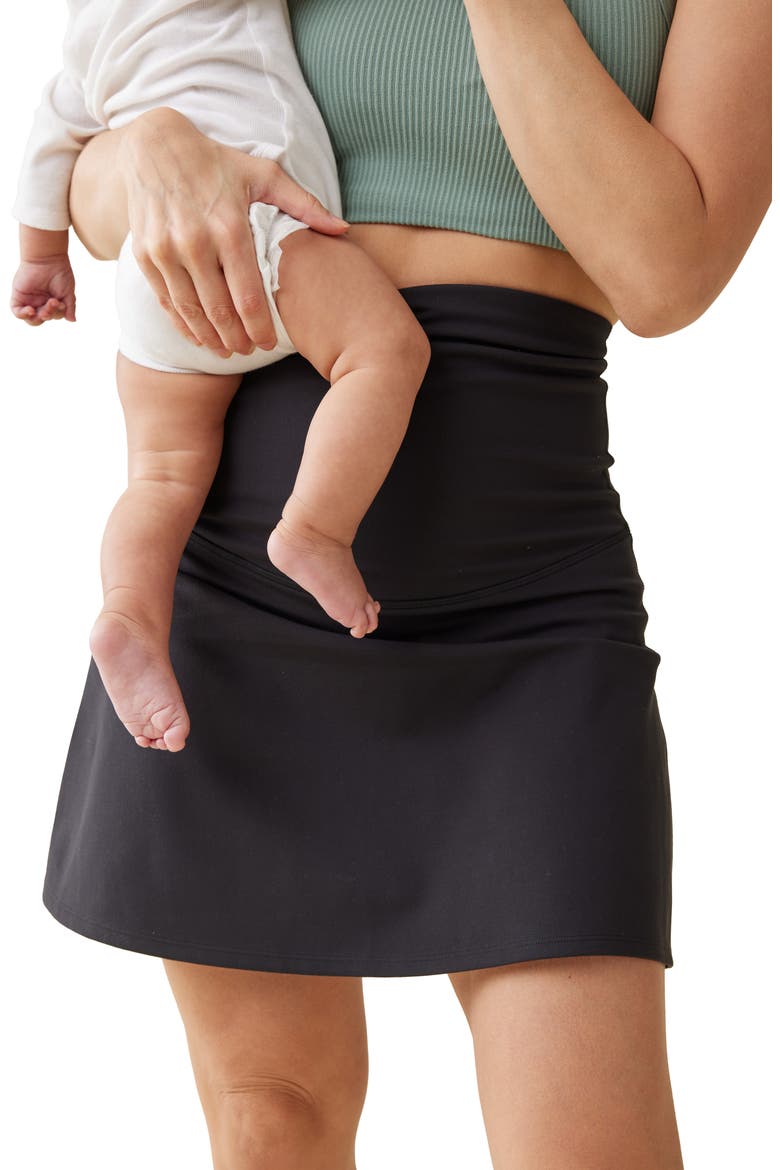 Maternity Postpartum Skort, Alternate, color, BLACK