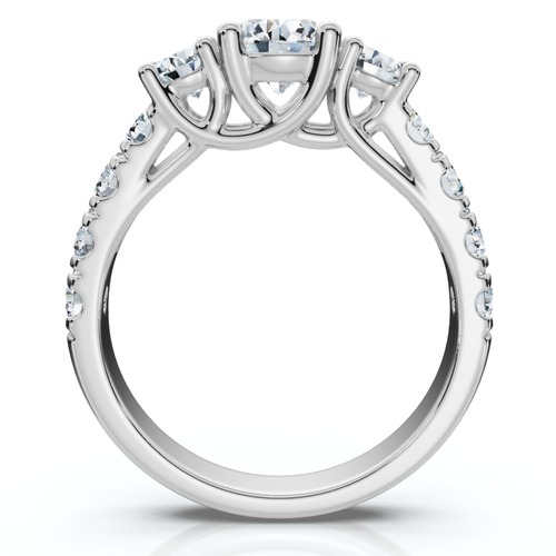 Bliss Diamond 2ct Tw 3-stone Diamond Engagement Wedding Ring Set 14k Gold Or Pt Lab Grown In Silver