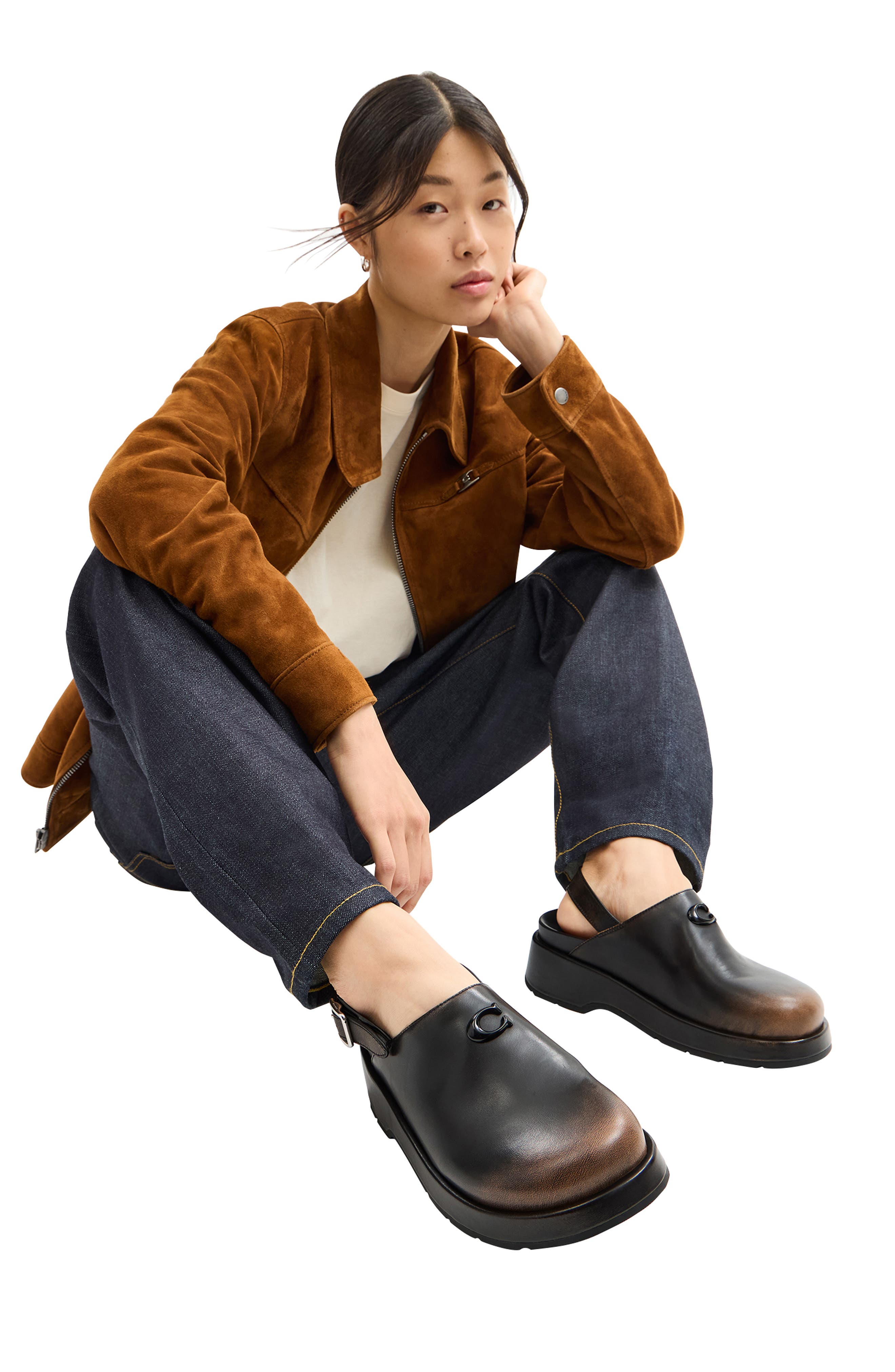 COACH Sculpted C Loved Slingback Platform Clog, Alternate, color, Black