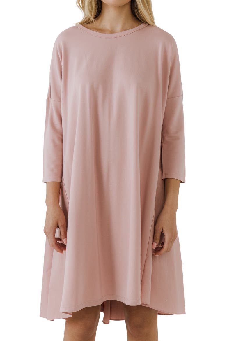 High Low Shift Minidress, Alternate, color, DUSTY PINK