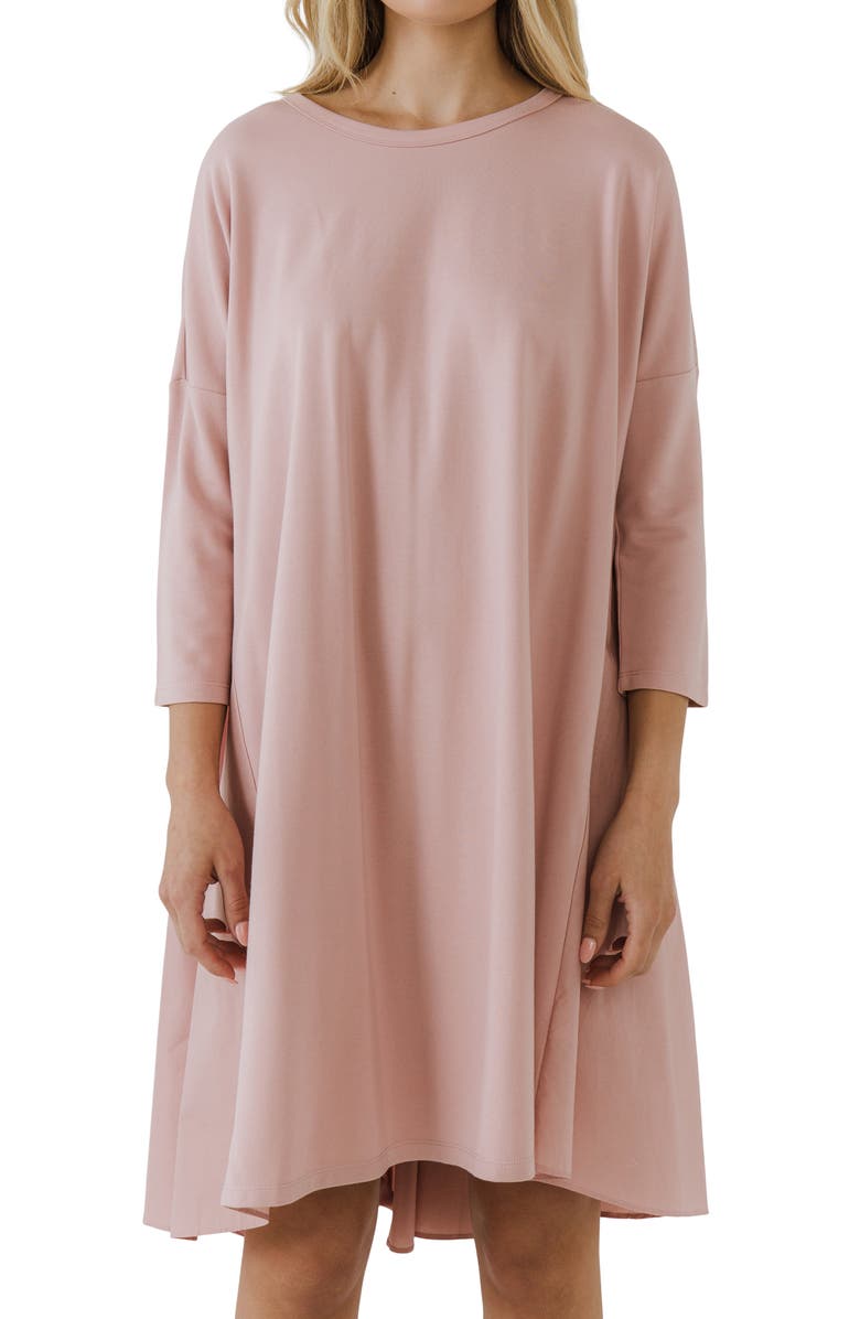 English Factory High Low Shift Minidress, Alternate, color, Dusty Pink