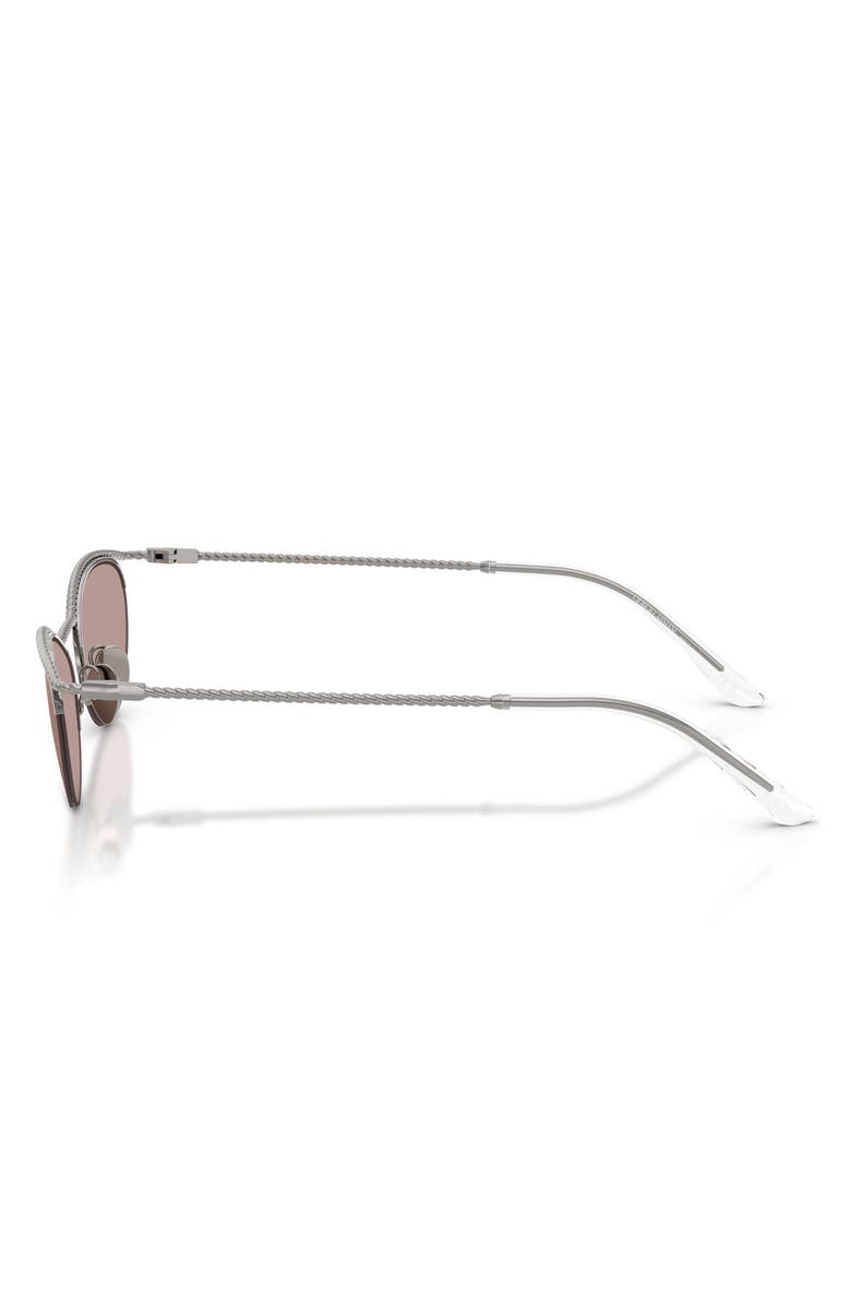 AX Armani Exchange 50mm Semi Rimless Butterfly Sunglasses, Alternate, color, Shiny Gunmetal / Purple Brown