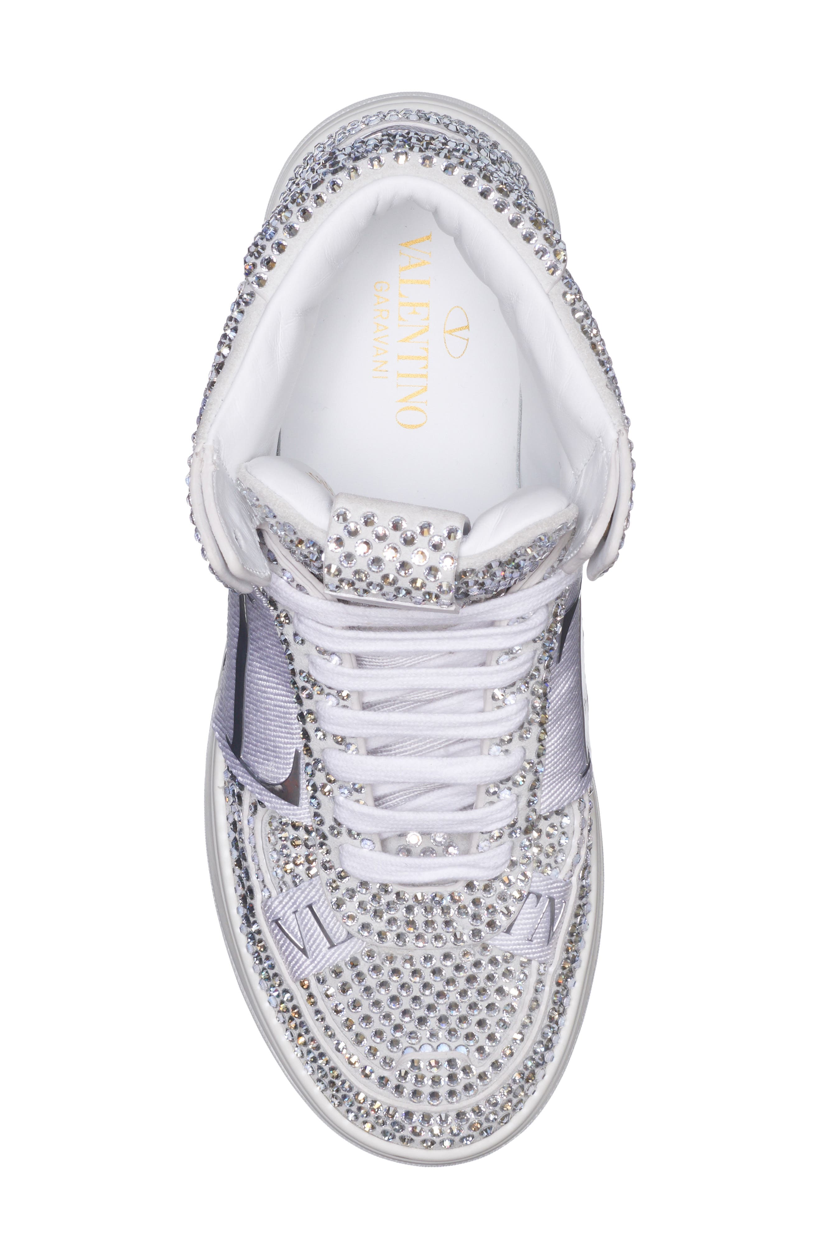 Valentino Garavani VL7N Crystal Embellished High Top Sneaker, Alternate, color, 