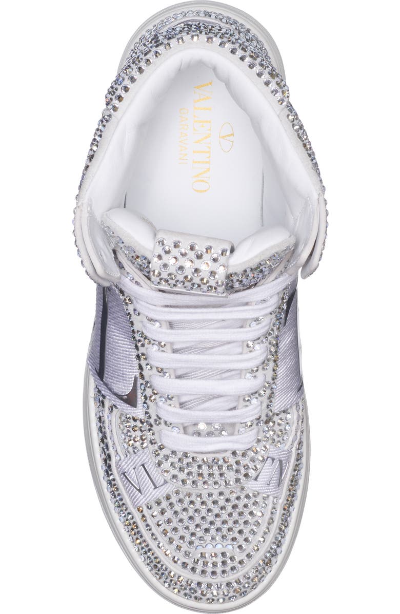 Valentino Garavani VL7N Crystal Embellished High Top Sneaker, Alternate, color,