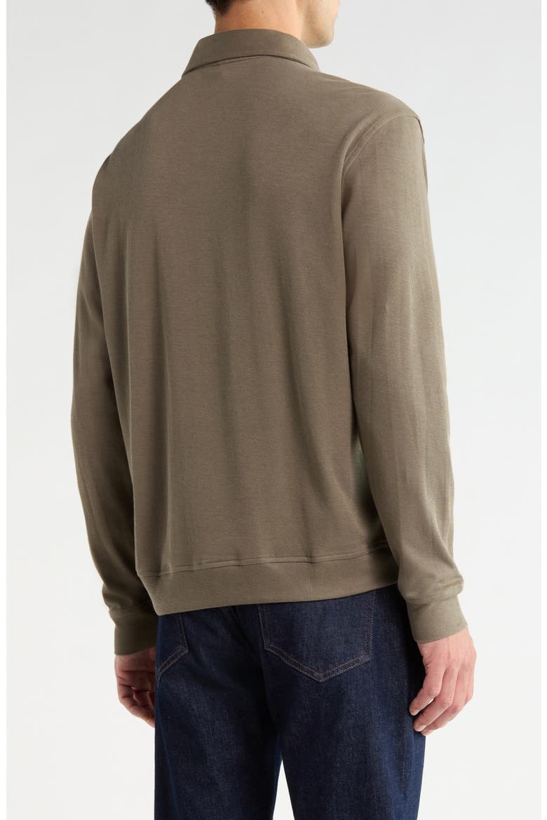 Peakstone Long Sleeve Overknit Cotton Polo, Alternate, color, DUSTY OLIVE